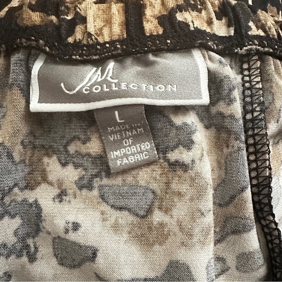 JM Collection Brown Animal Print Skirt – Size L, Flared, 30” Long, Stretch Waist - Picture 3 of 5